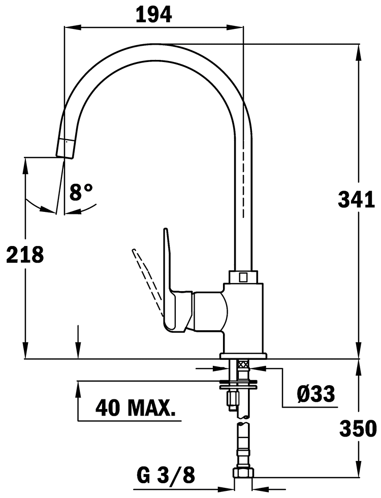 Teka Inca 53.995.12.0FP Смеситель кухонный высокий (розовый/хром)