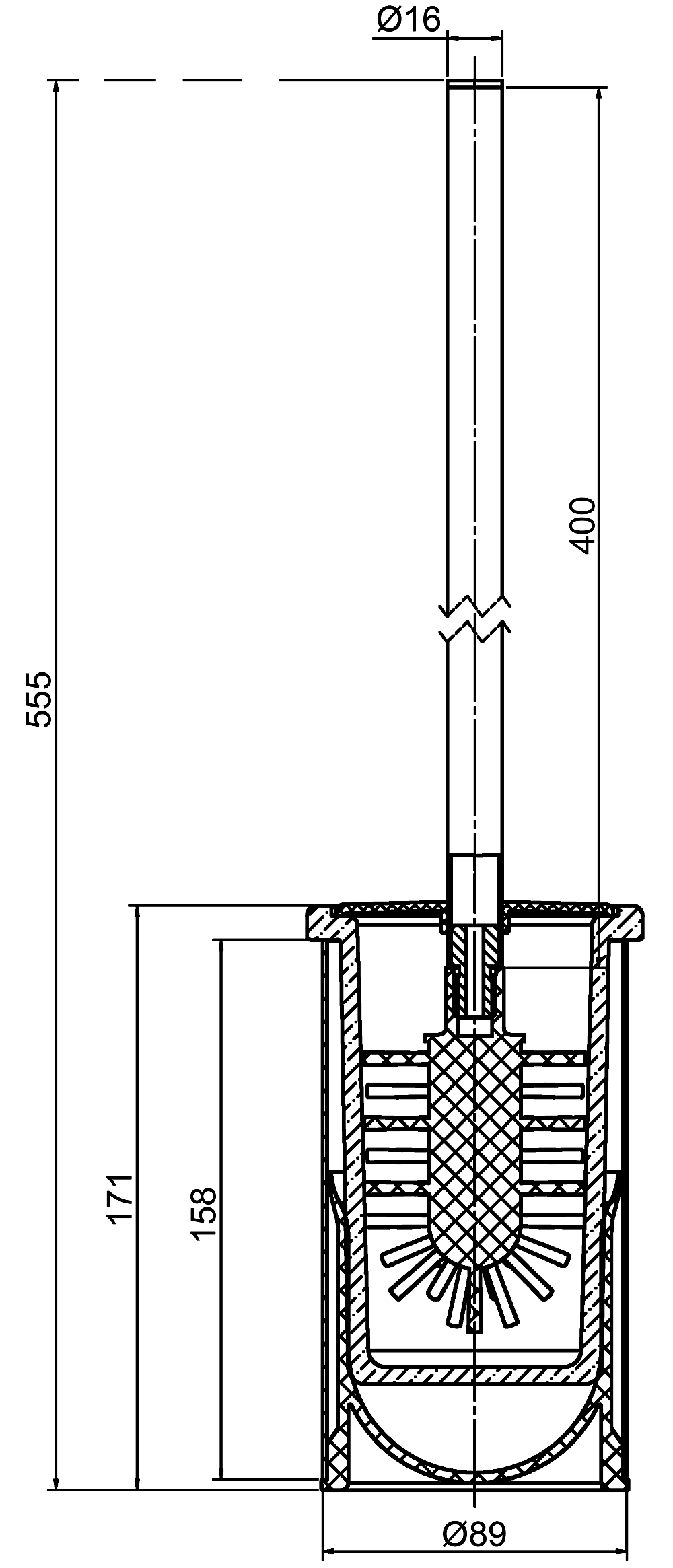 Langberger Burano 23027A Ёршик напольный (ручка 40 см)