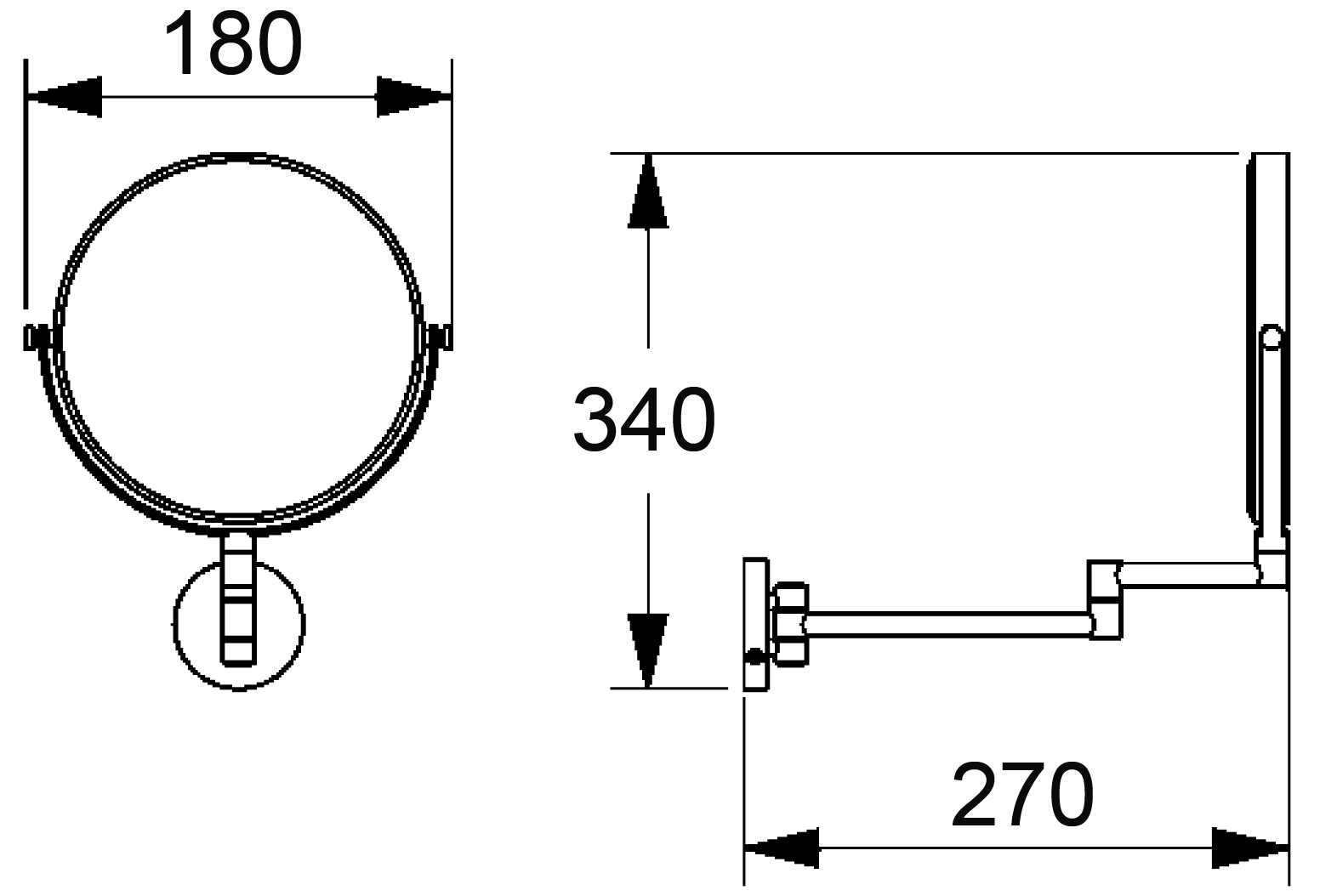 Sonia 182800 Зеркало косметическое настенное 3X (чёрный)