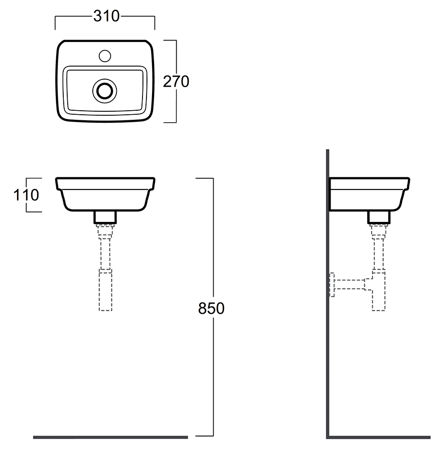 Simas Evolution EVO13  Мини-раковина 310x270