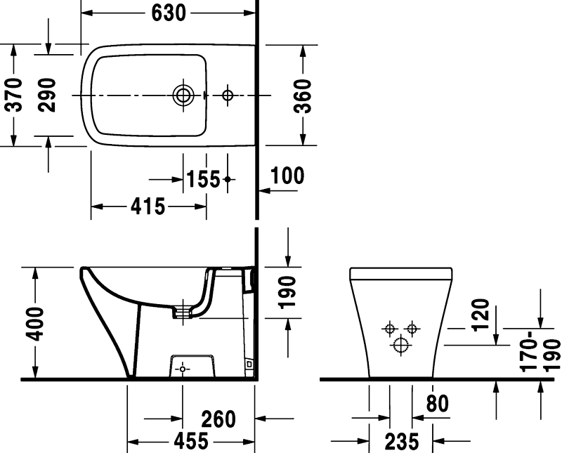 Duravit DuraStyle 228310  Биде напольное