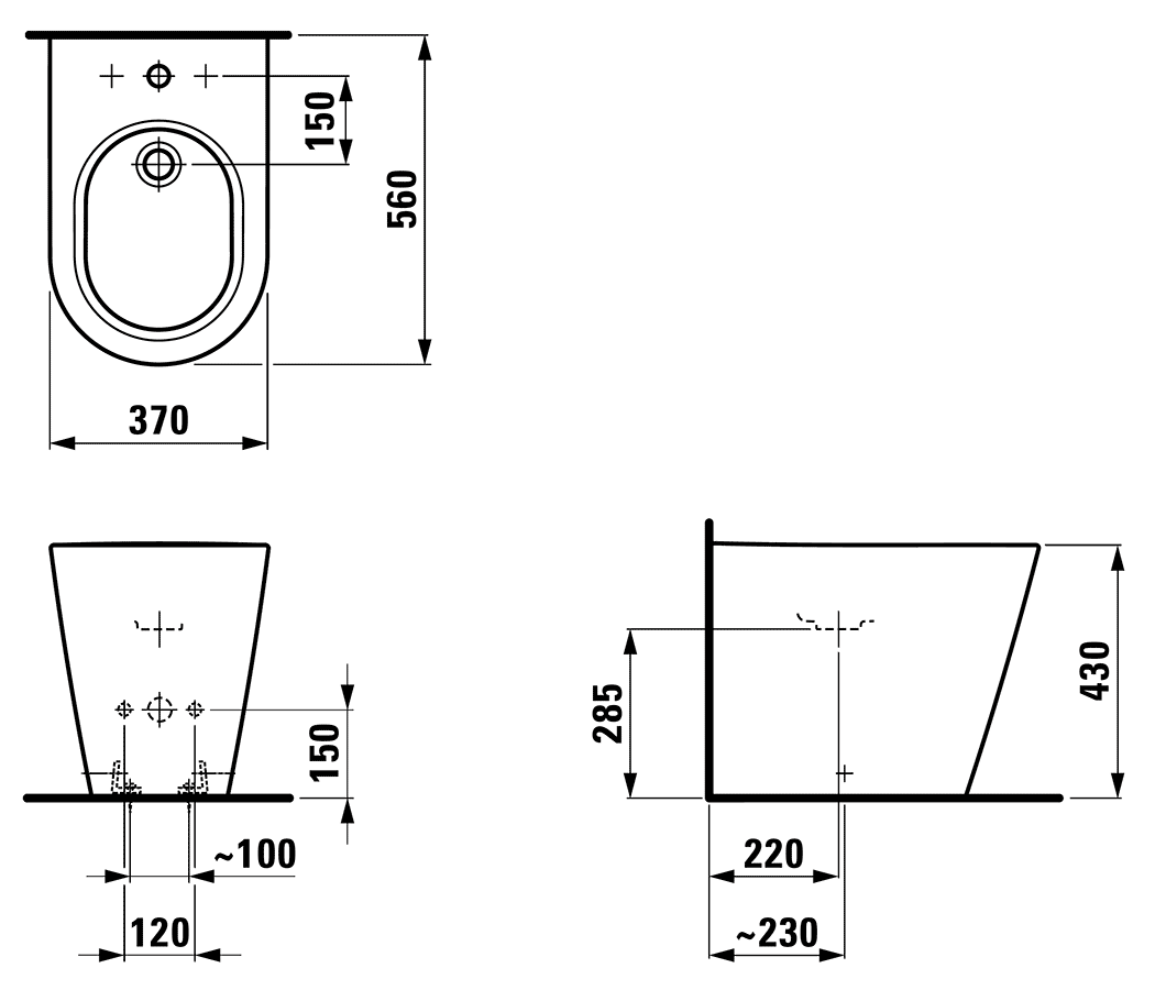 Kartell by LAUFEN 8.3233.1.000.302.1  Биде напольное