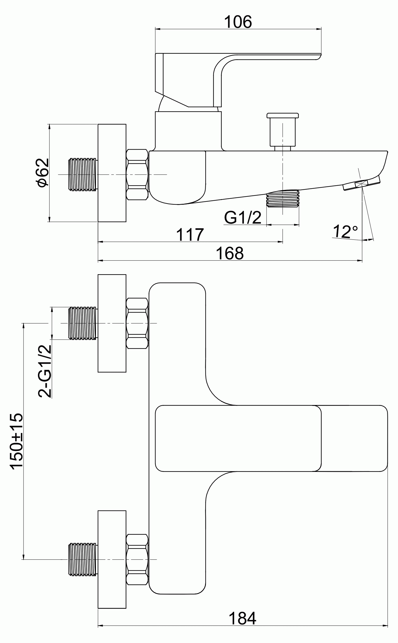 Cersanit Geo 63040 Смеситель для ванны