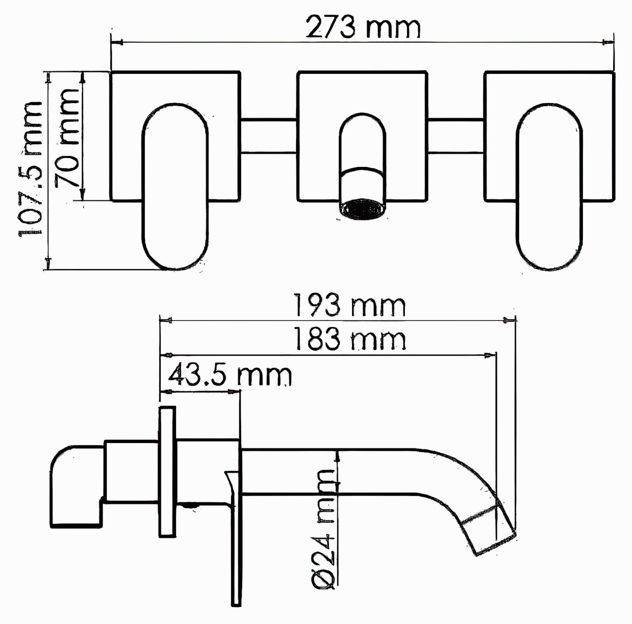 WasserKraft Elbe 7445 Встраиваемый смеситель для раковины (чёрный)