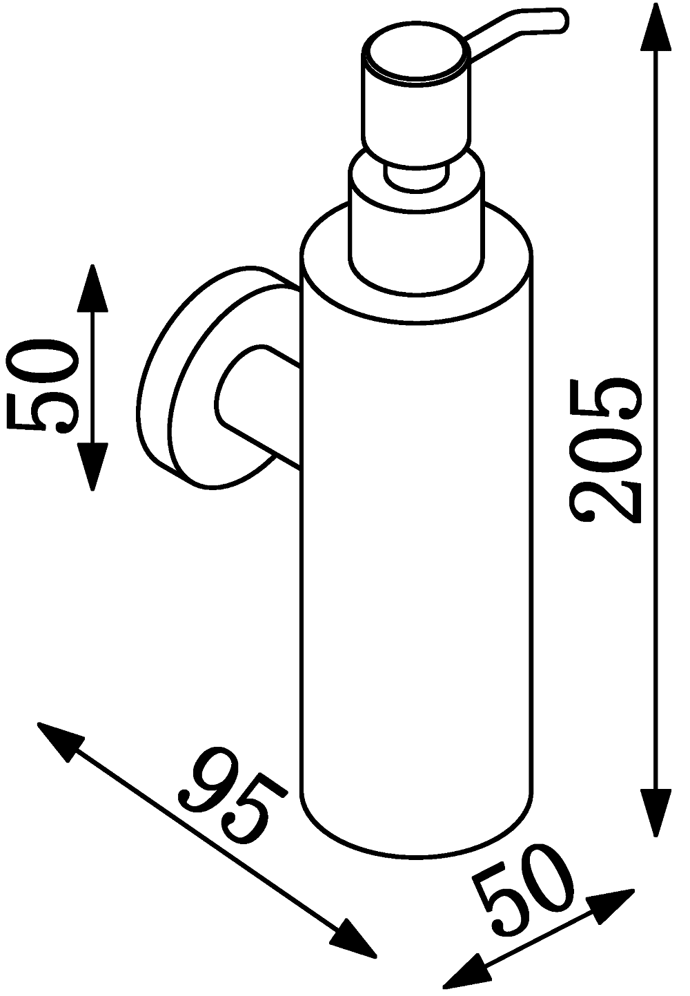 Rainbowl Long 2288-1 Диспенсер для жидкого мыла (хром)