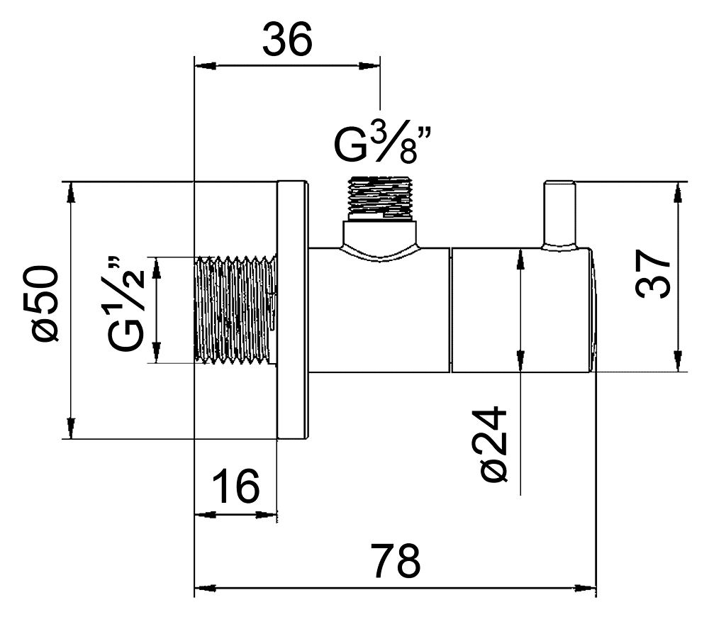 Kludi 1584505-00 Угловой вентиль 1/2"x3/8"