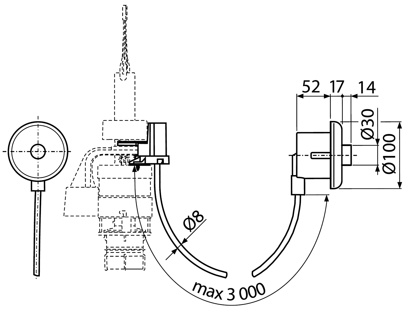 Alcaplast MPO10 Дистанционная кнопка смыва (белый)