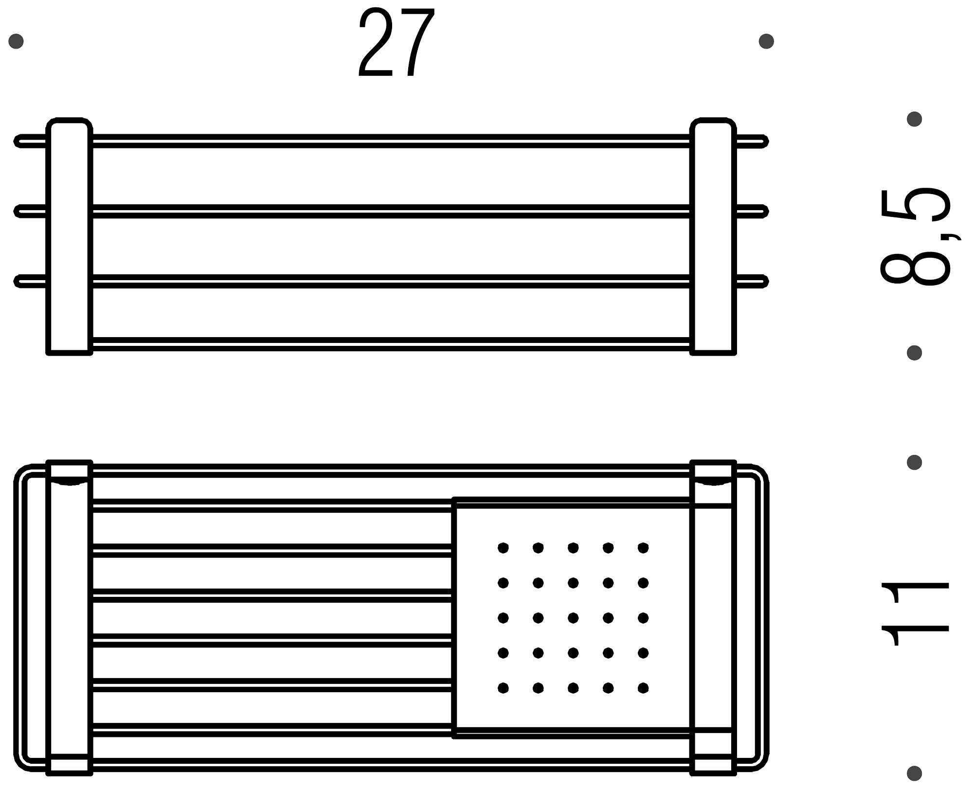 Colombo AngolaRing B9632 Полочка для банных принадлежностей 270x110