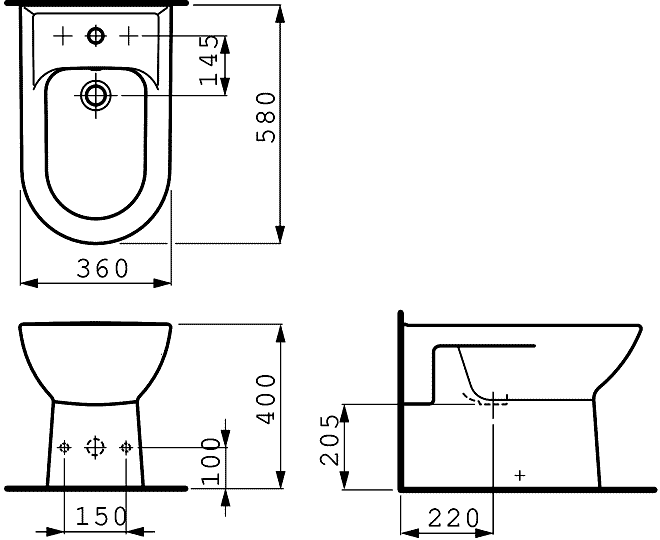 Laufen PRO 8.3295.1.000.304.1  Биде напольное