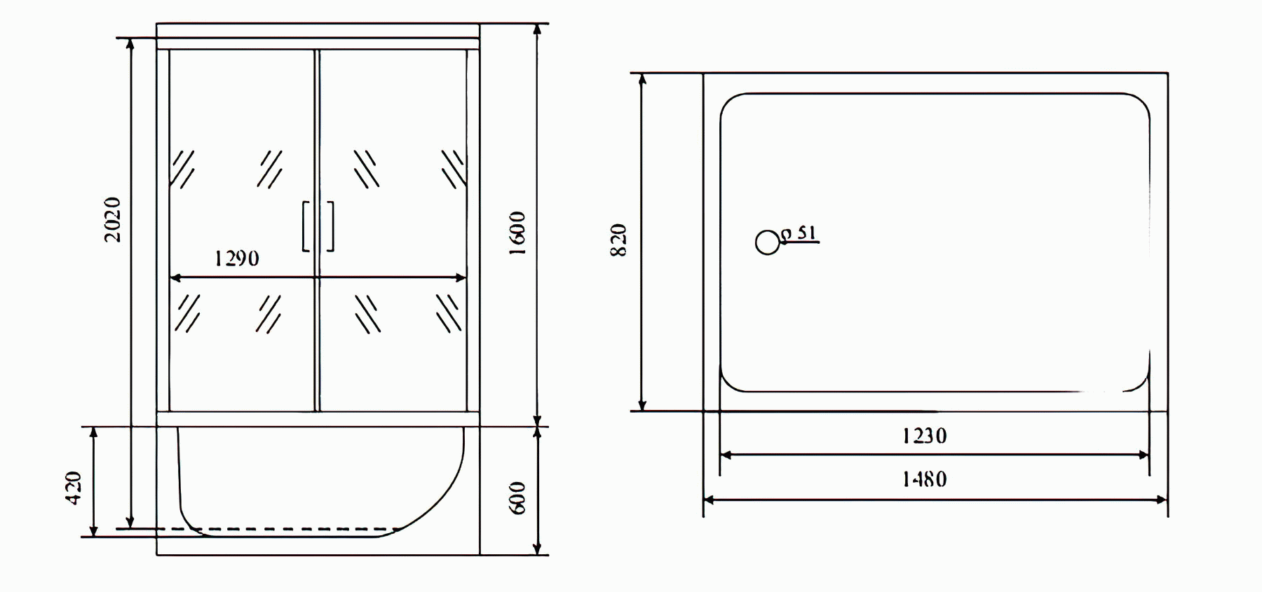 Timo Lux TL-1505 Душевая кабина 148x82x220