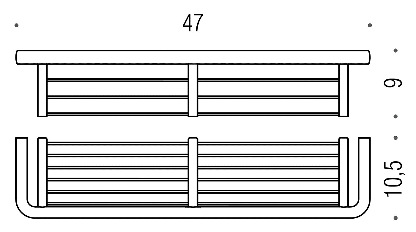 Colombo lulu B6233 HPS Полочка металлическая 47 см (золото)