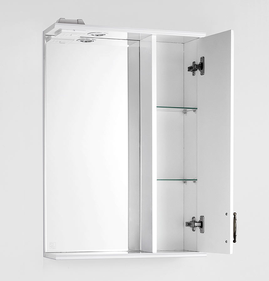 Style Line Олеандр-2 55/C Зеркало со шкафом (белый)