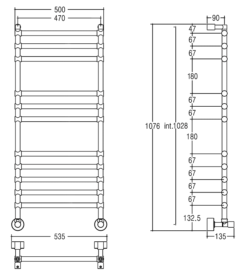 Margaroli Sole 464/11 CR  Водяной полотенцесушитель (хром)