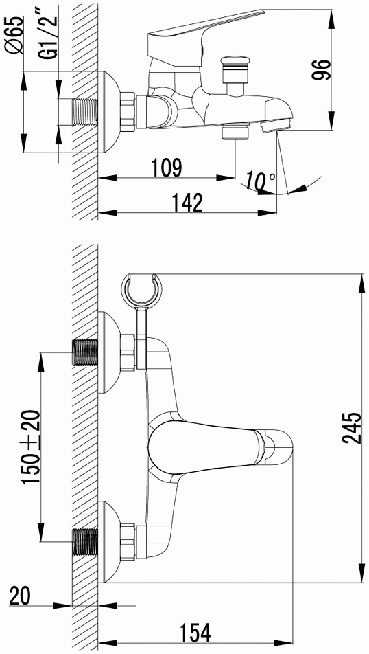 Lemark Partner LM6552C Смеситель для ванны