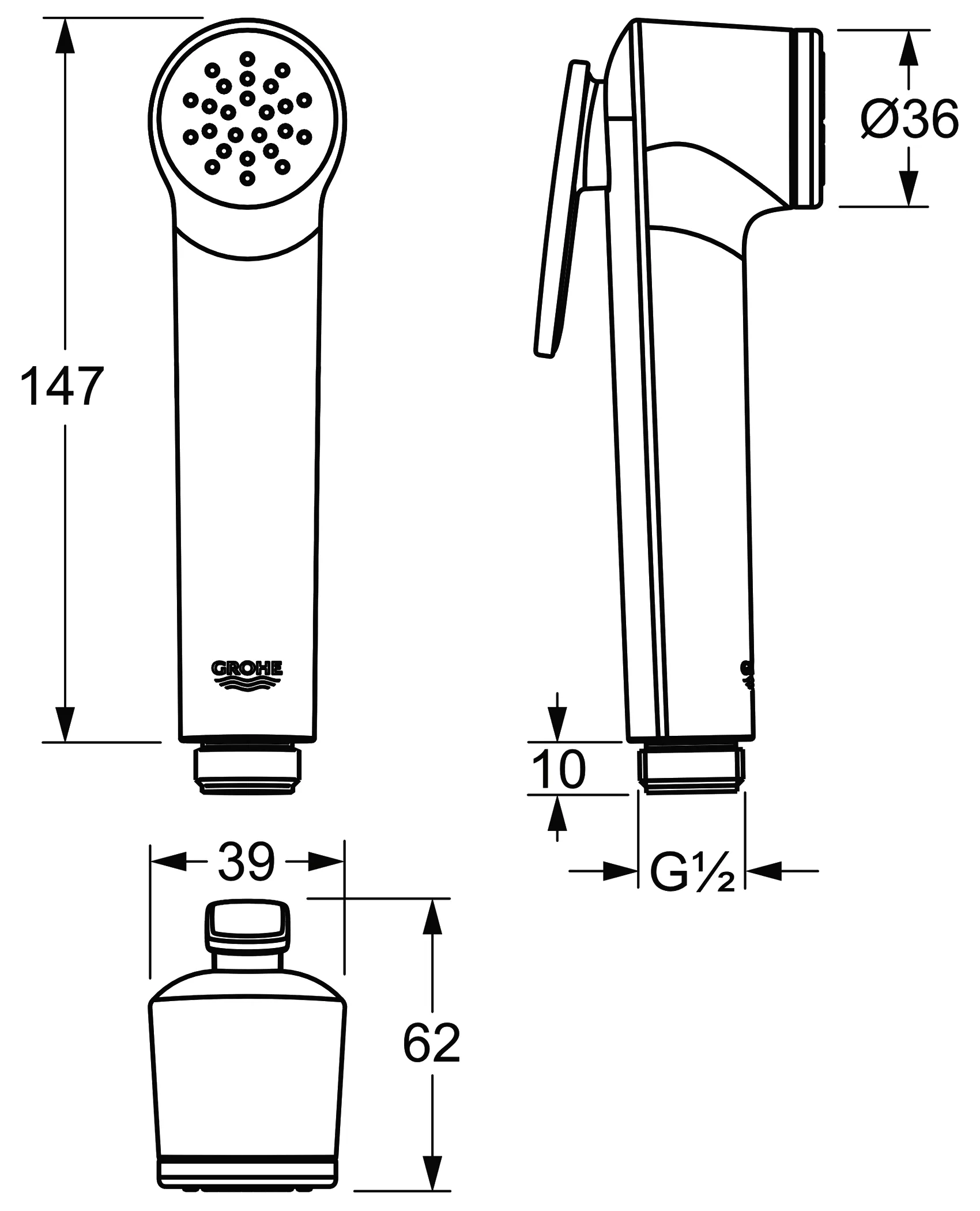 Grohe Tempesta-F 28020L01 Гигиенический душ (белый)