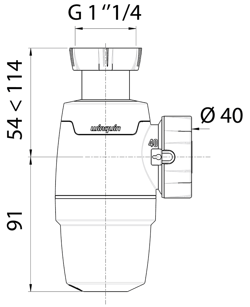 Wirquin Neo 30987068 Сифон для раковины 1-1/4"x40 мм