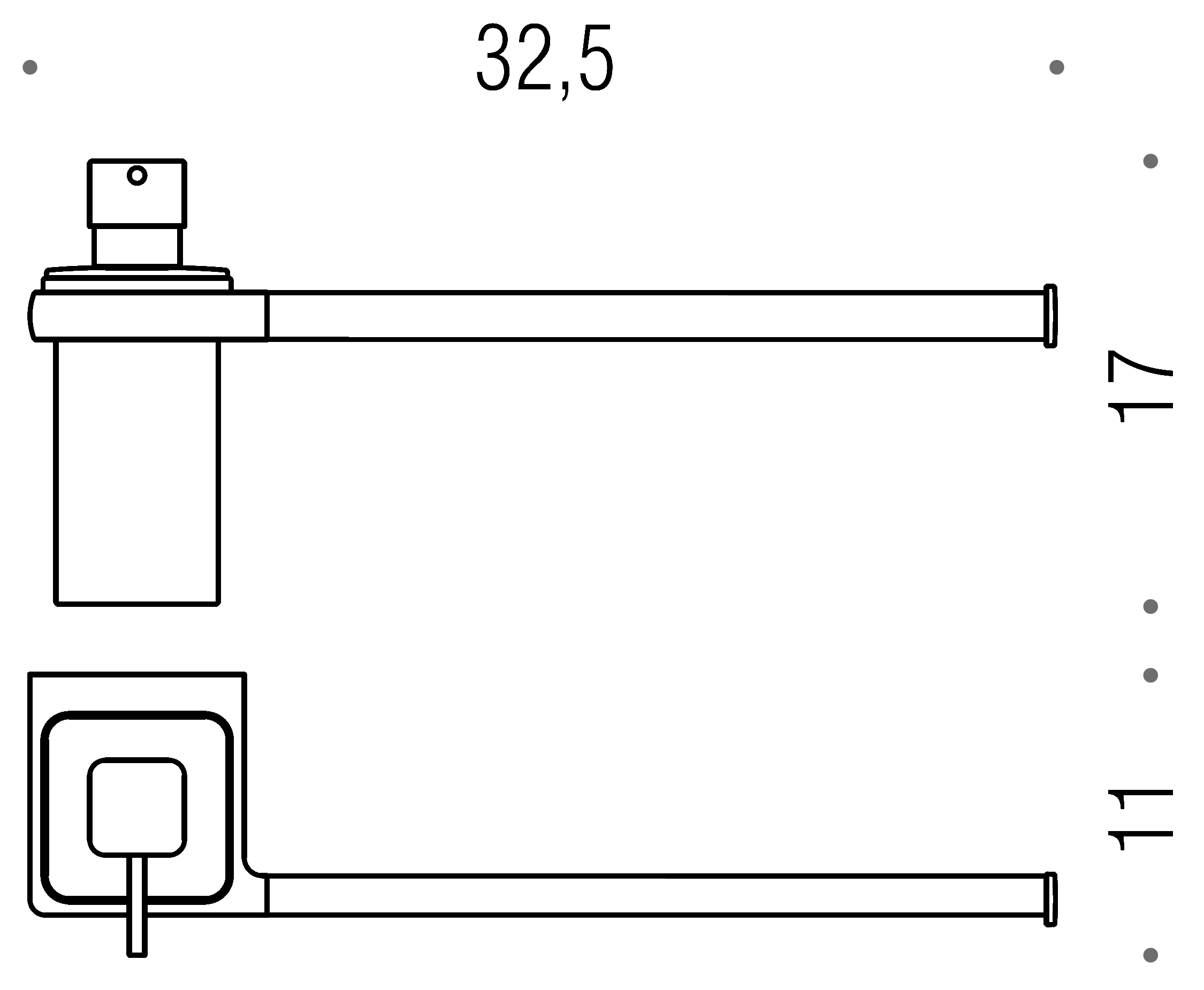 Colombo lulu B6274 Полотенцедержатель 32 см с диспенсером (хром)