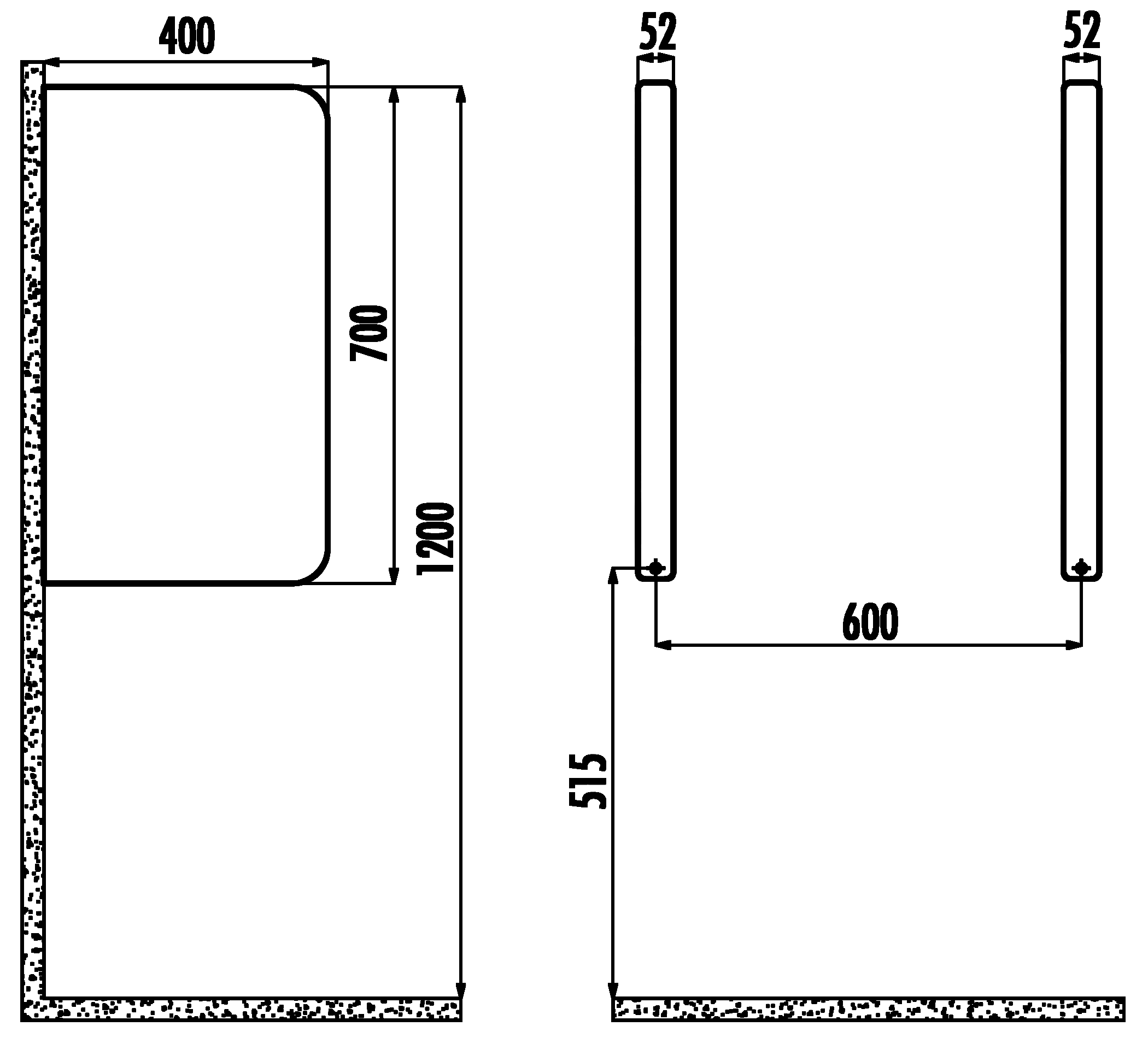 Creavit TP690 Перегородка для писсуара 700x400 (антрацит)
