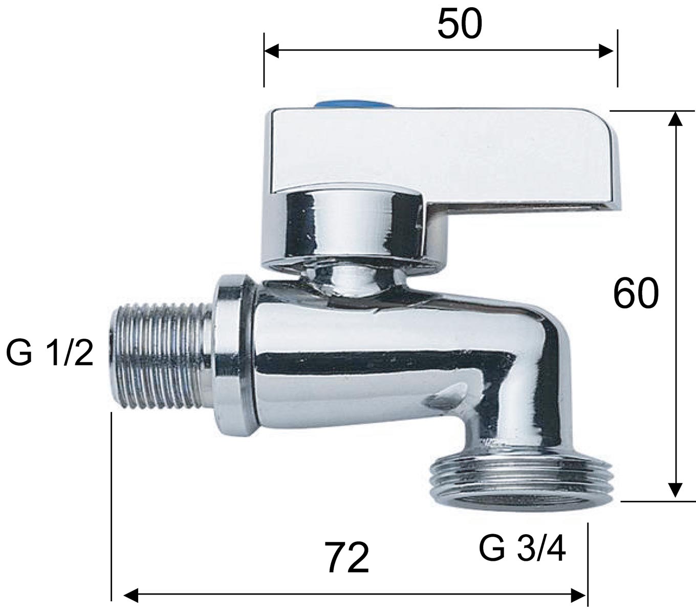 Remer 19712 Кран для стиральной машины шаровый 1/2"x3/4