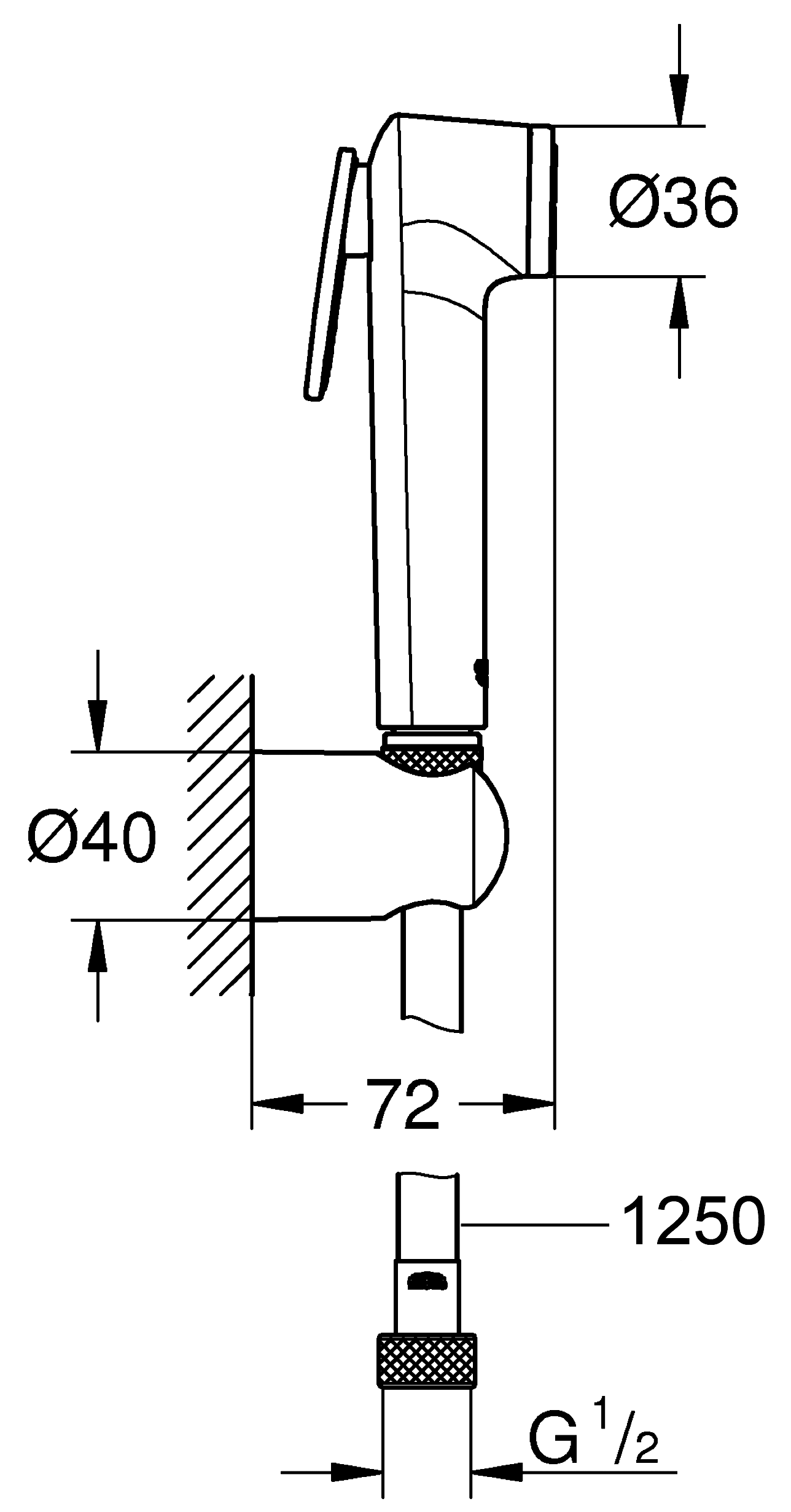 Grohe Tempesta-F 26356IL0 Гигиенический душ со шлангом и держателем (белый)