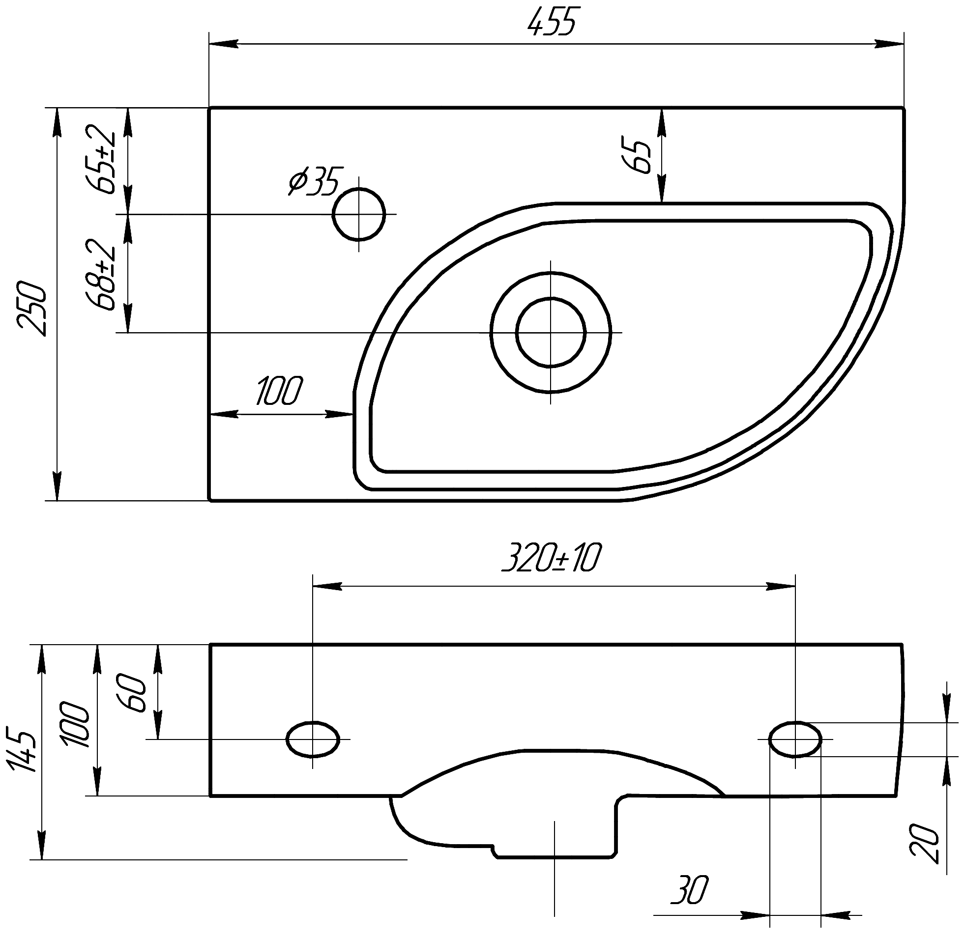 Cersanit Cameo 63405 Раковина угловая 455x250 (левая)