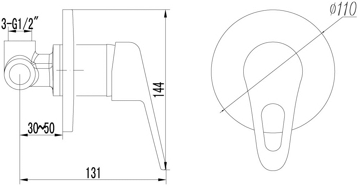 Lemark Luna LM4123C Встраиваемый смеситель для душа