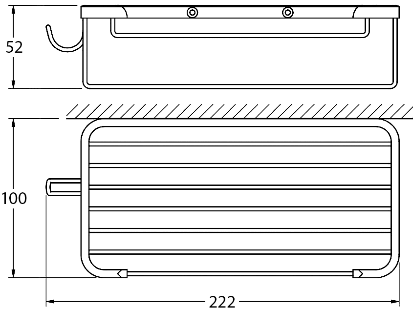 FBS Ryna RYN019 Полочка прямоугольная 20 см (один ярус)