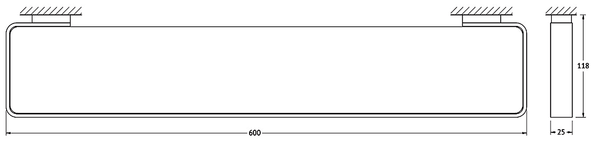 Artwelle Regen 832760A Полка 60 см с ограничителем (хром)