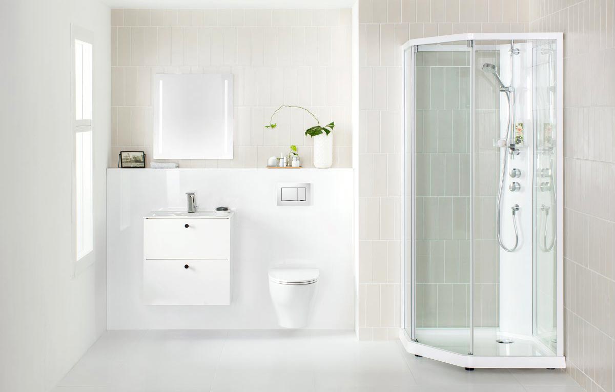 IDO Showerama 10-5 Comfort 558.203.307 Душевая кабина 90х80 (прозрачное/матовое/белый)