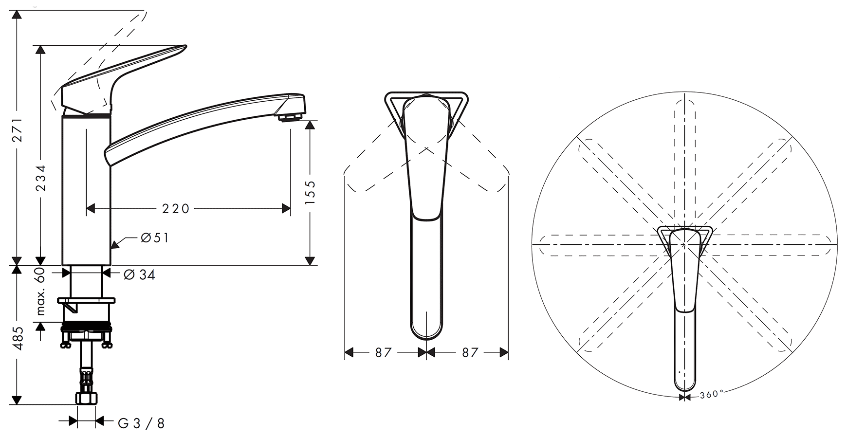 Hansgrohe Logis 71832000 Смеситель кухонный