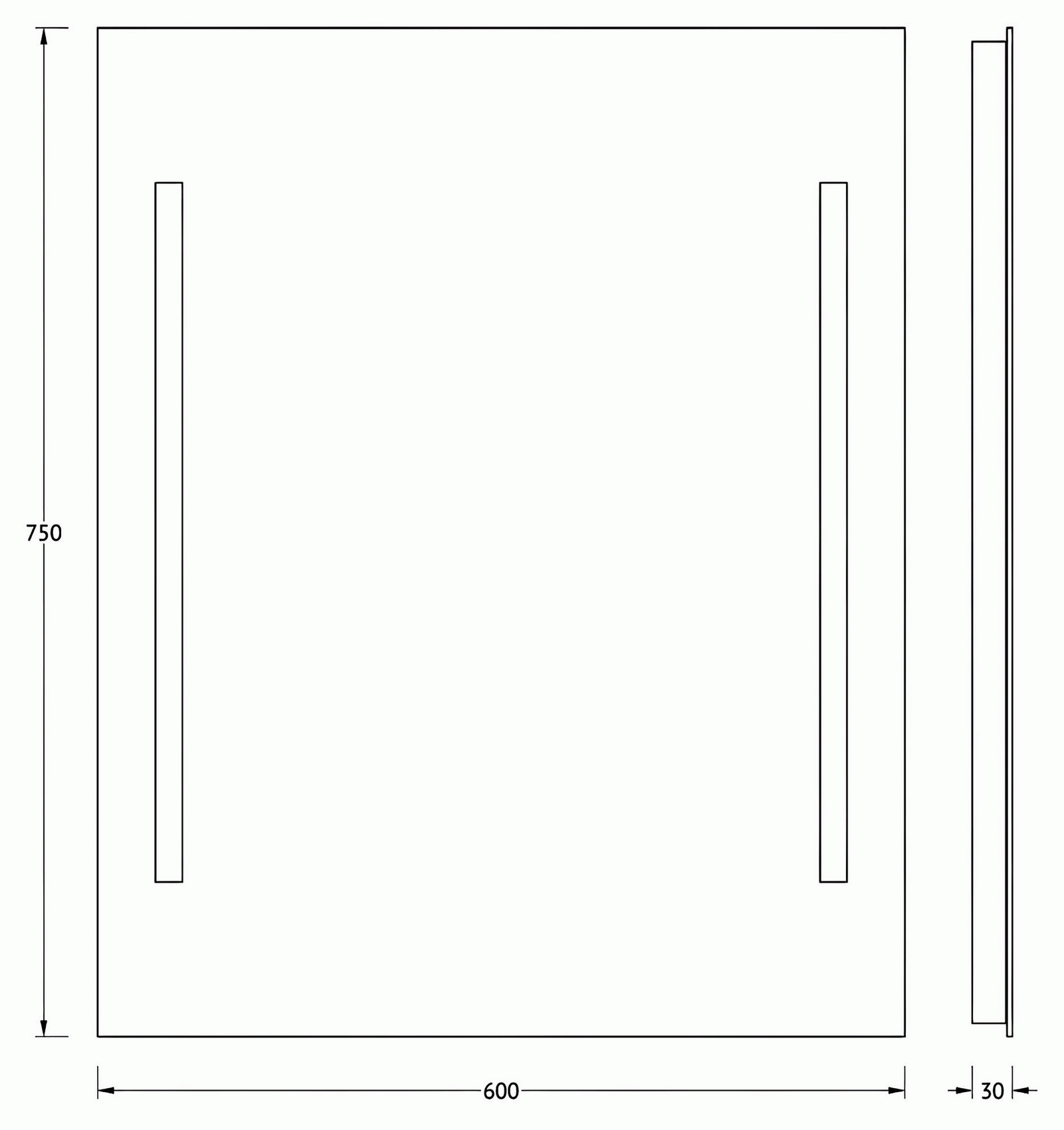 Evoform Lumline BY2015 Зеркало со встроенными LUM-светильниками 60x75