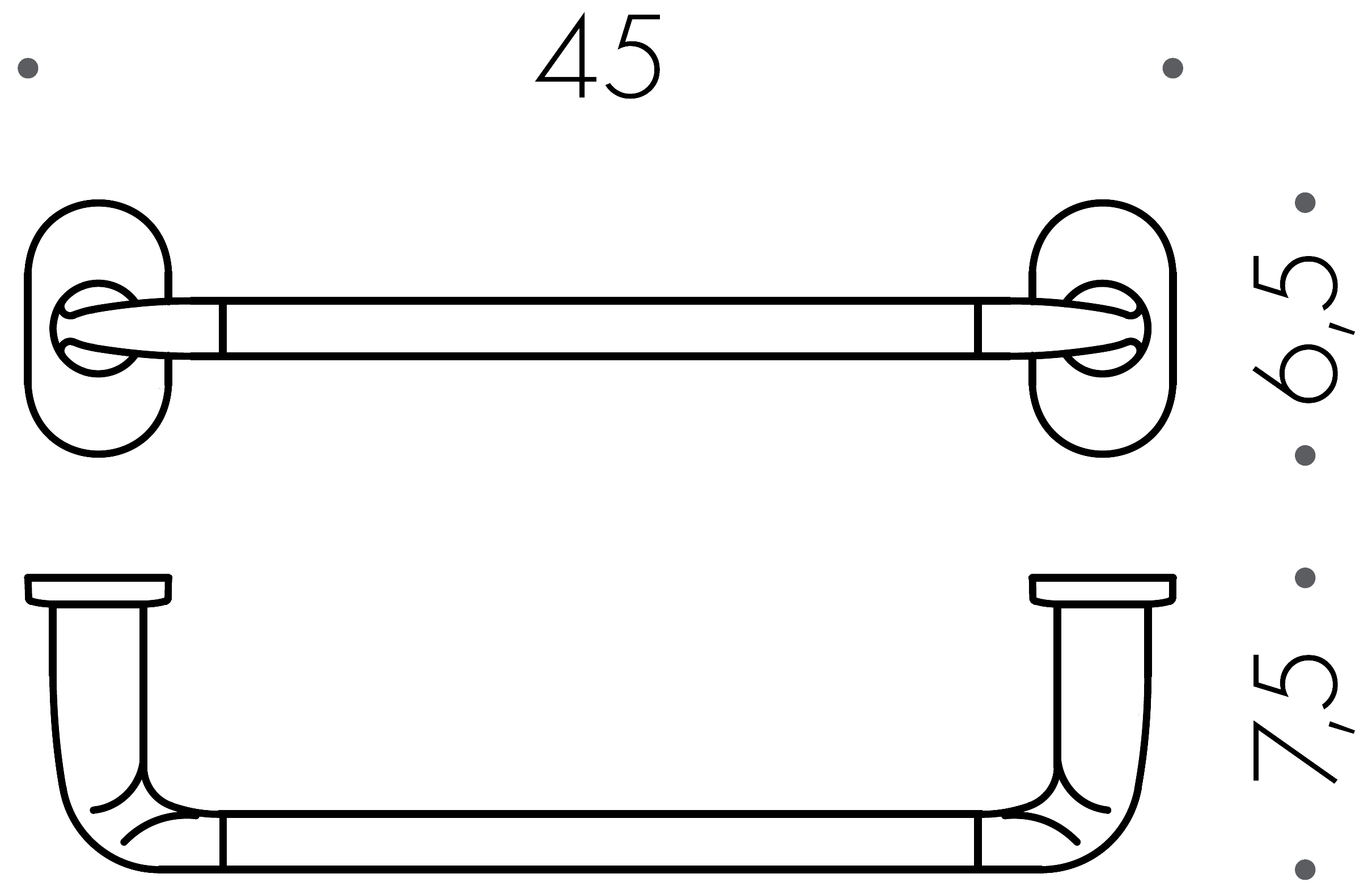 Colombo Bart B2210 Полотенцедержатель 45 см
