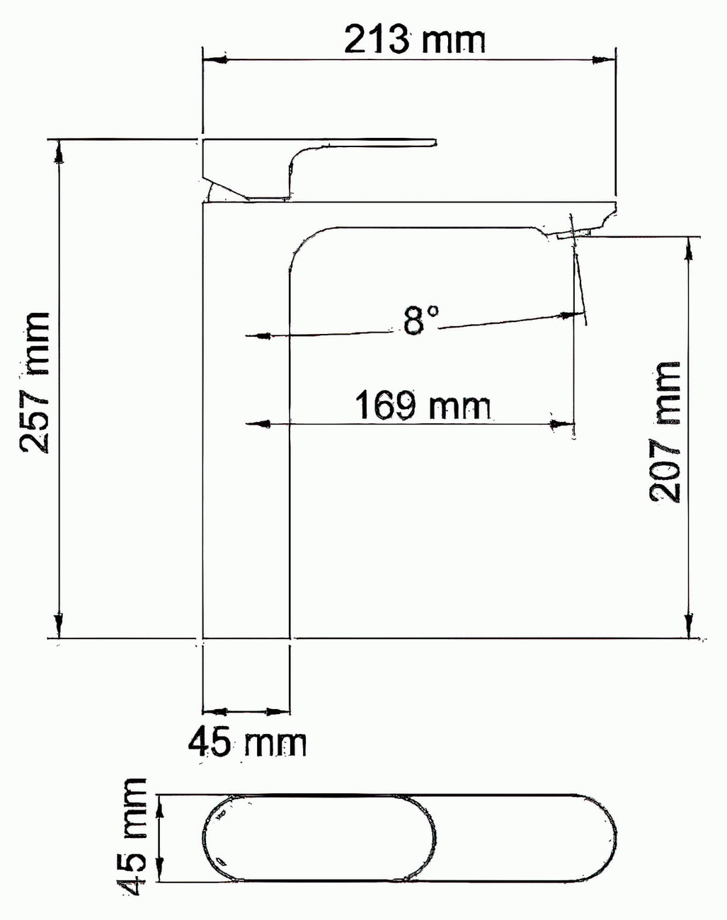 WasserKraft Elbe 7403H Смеситель для свободностоящей раковины (чёрный)