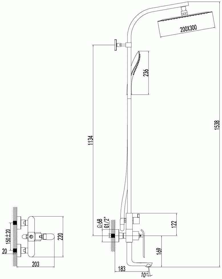 Lemark Melange LM4962CW Душевая система со смесителем