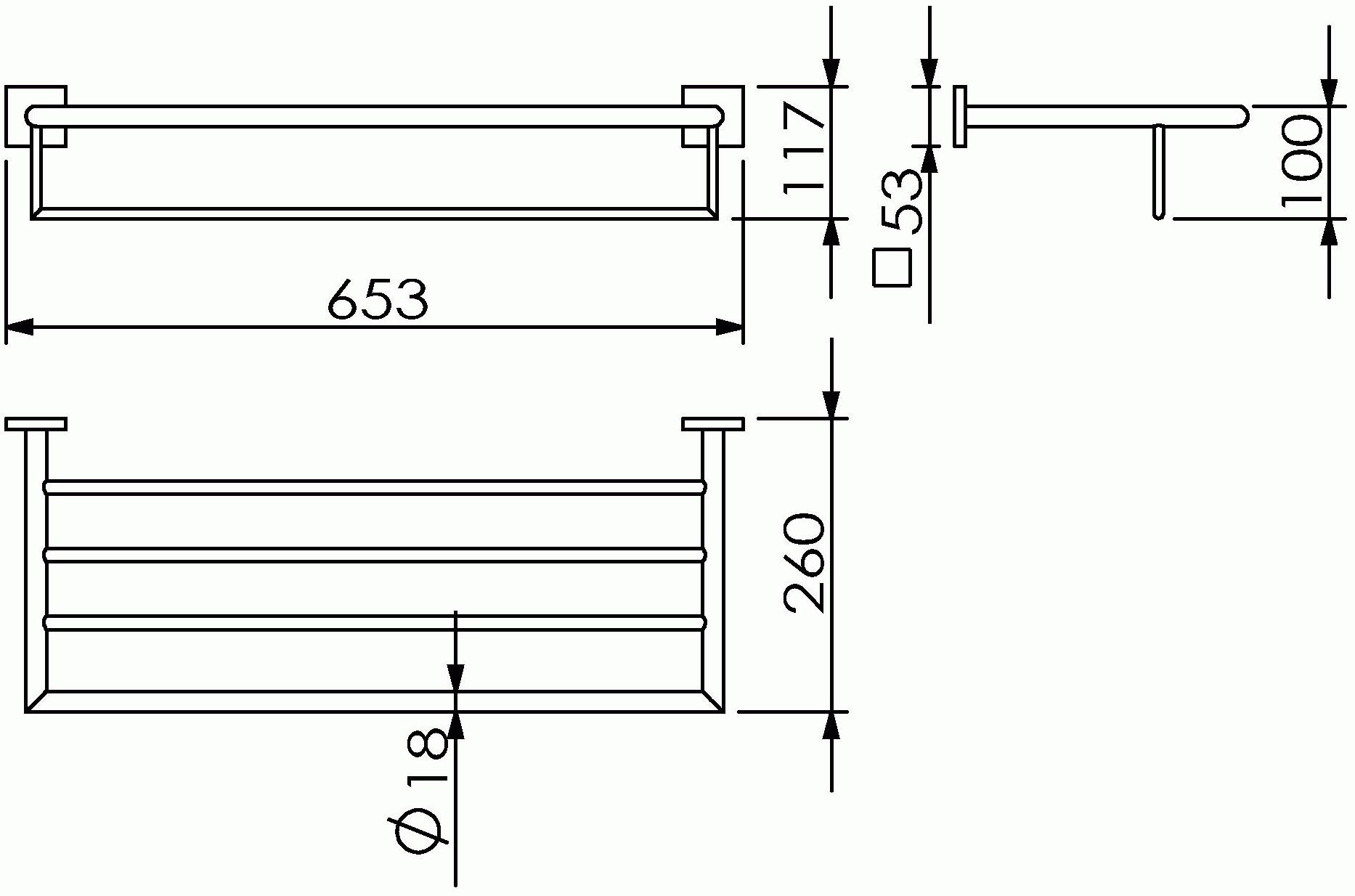 Langberger Ledro 11803B Полка для полотенец 60 см