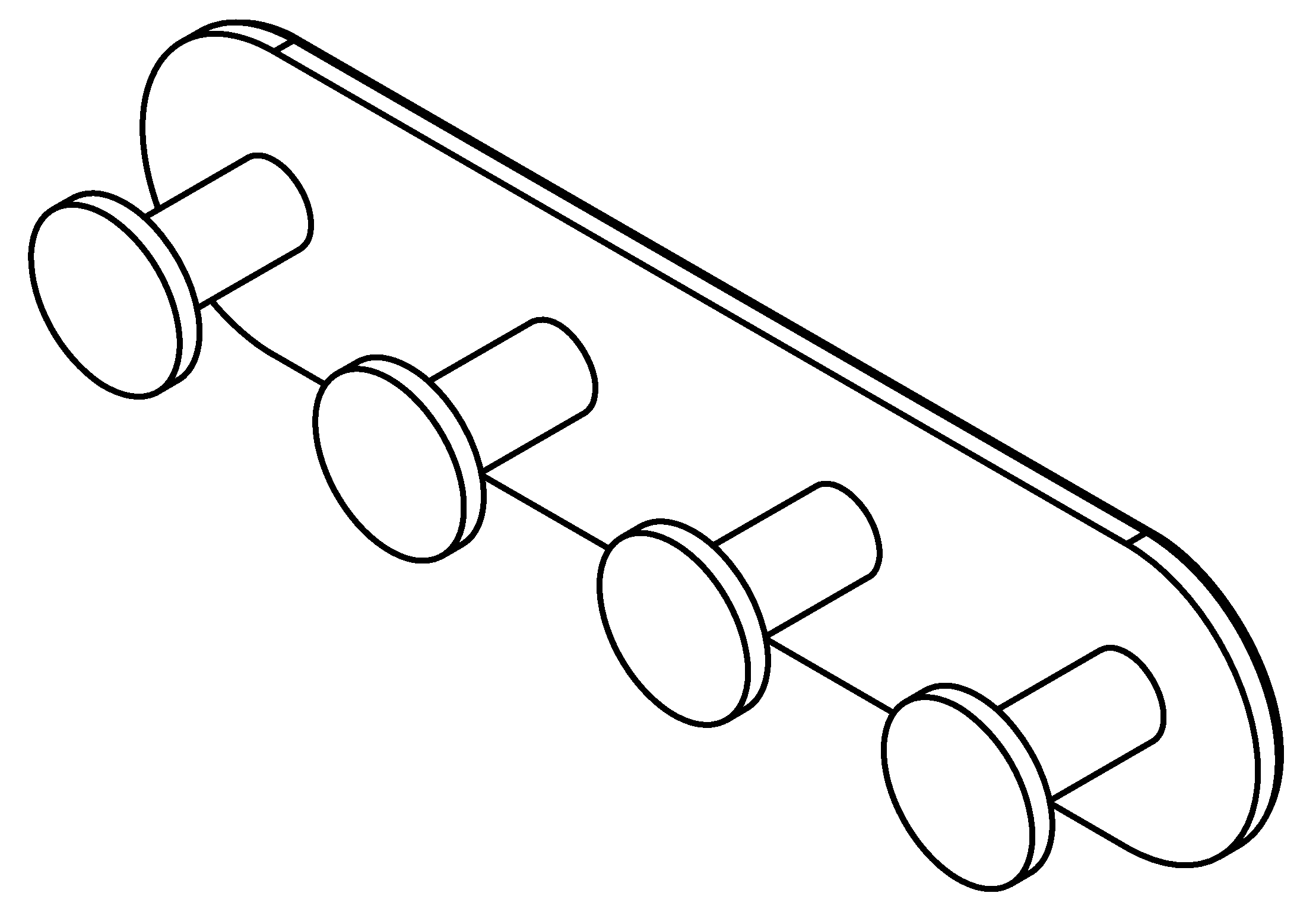 Langberger Molveno 72134 Планка с 4-мя крючками на клеевой основе