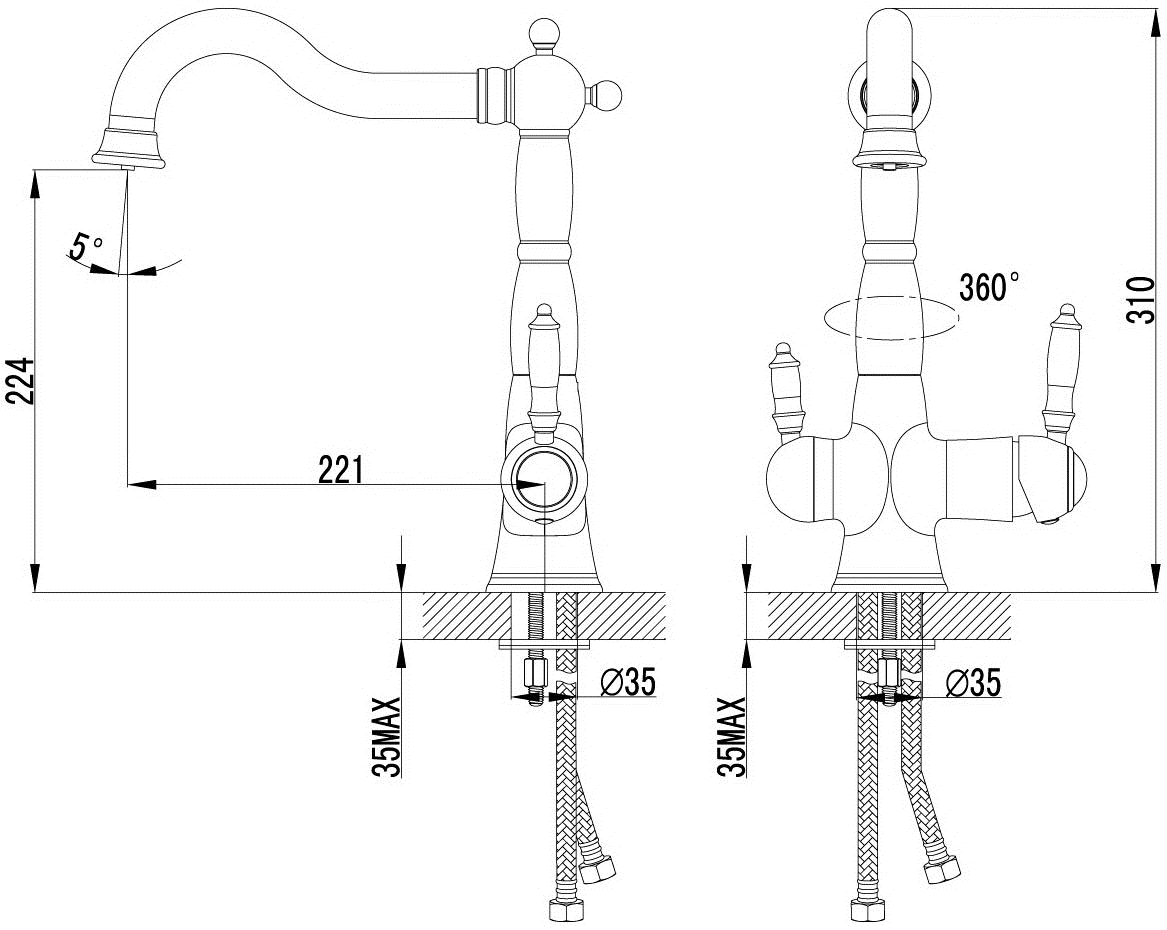 Lemark Comfort LM3065C Смеситель для кухни