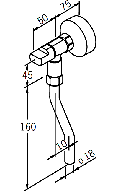 ORAS 190 Внешнее вентильное смывное устройство для писсуара