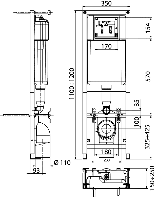 Cersanit Delfi SET-DEL/Vec/TPL/En-Wh-w Унитаз подвесной с монтажной рамой Vector/Enter