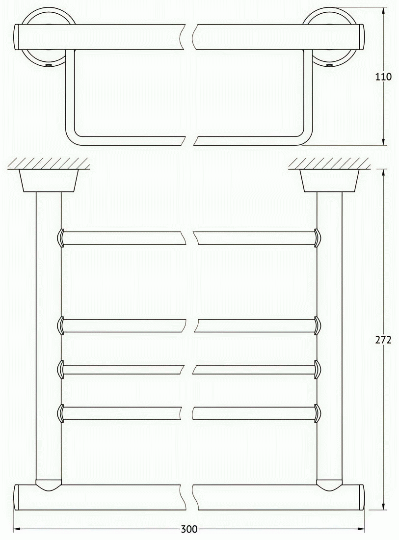 FBS Vizovice VIZ039 Полка для полотенец 30 см