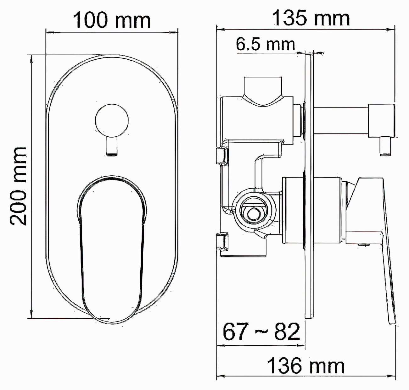 WasserKraft Donau 5341 Встраиваемый смеситель для ванны