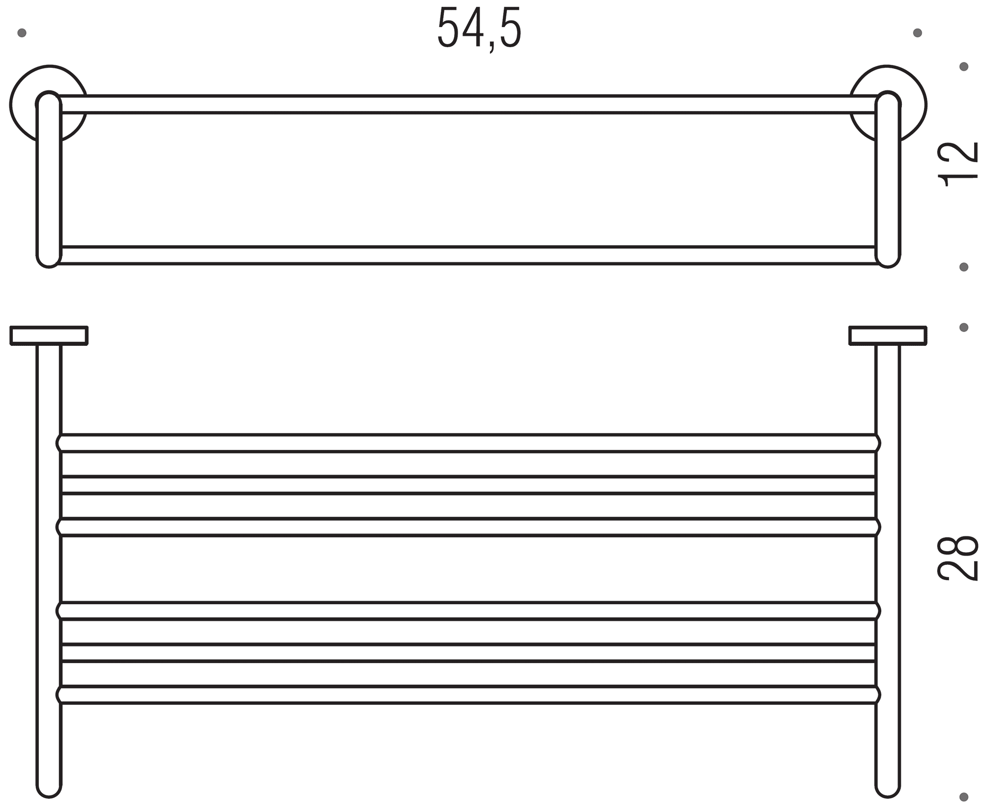 Colombo Basic B2787 Полка для полотенец 54 см