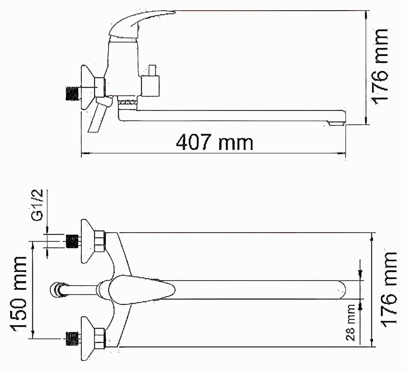 WasserKraft Isen 2602L Смеситель для ванны с длинным изливом