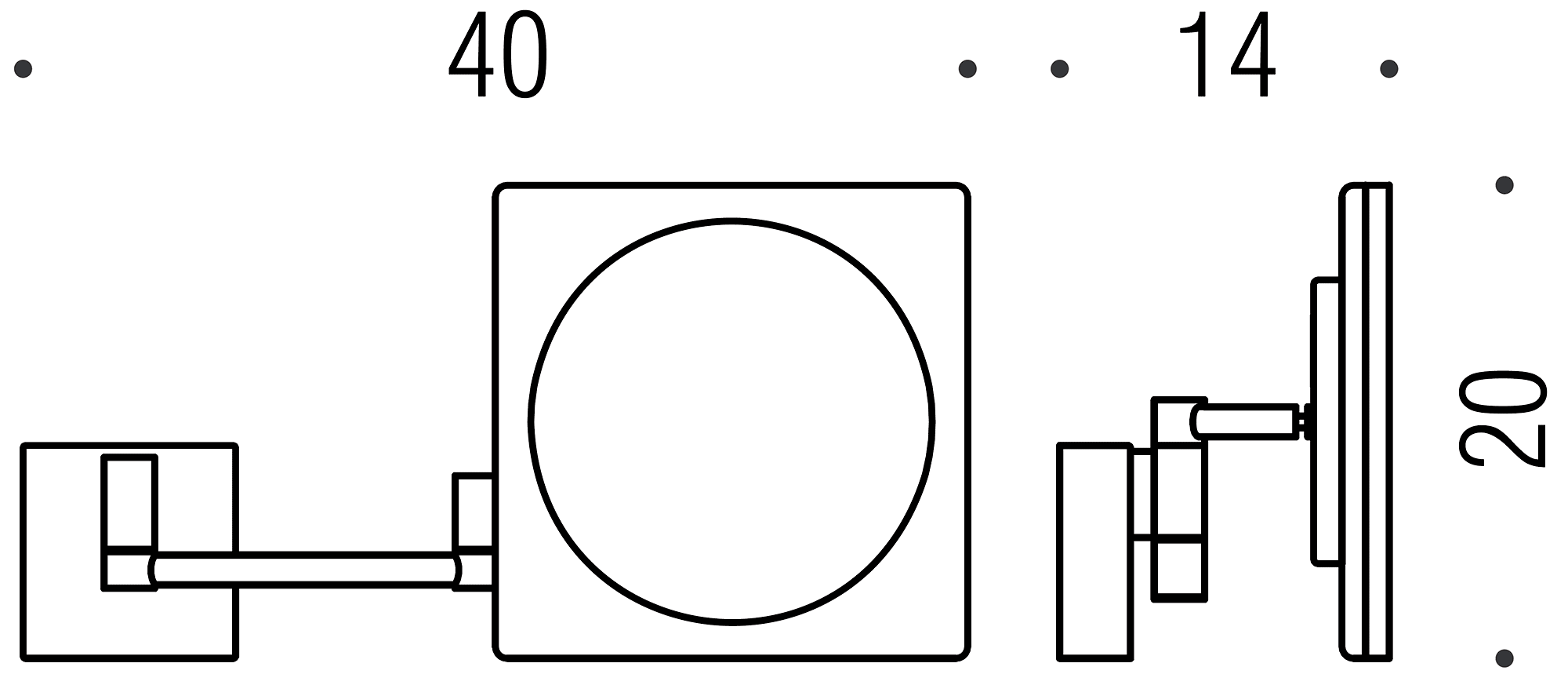 Colombo Contract B9756 Настенное косметическое зеркало с LED подсветкой 3x