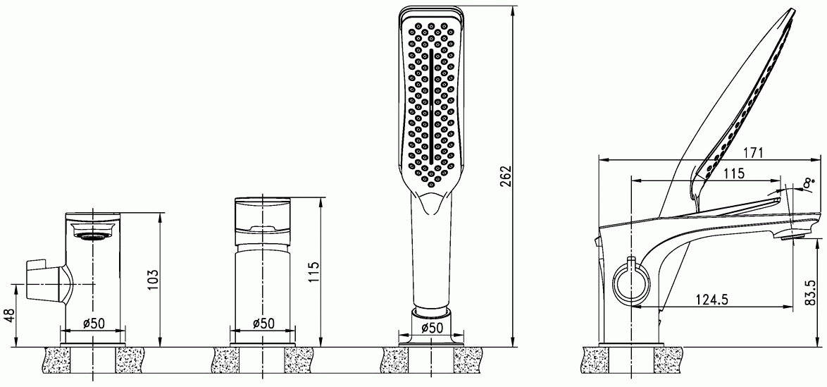 Lemark Allegro LM5945CW Смеситель на борт ванны (белый/хром)