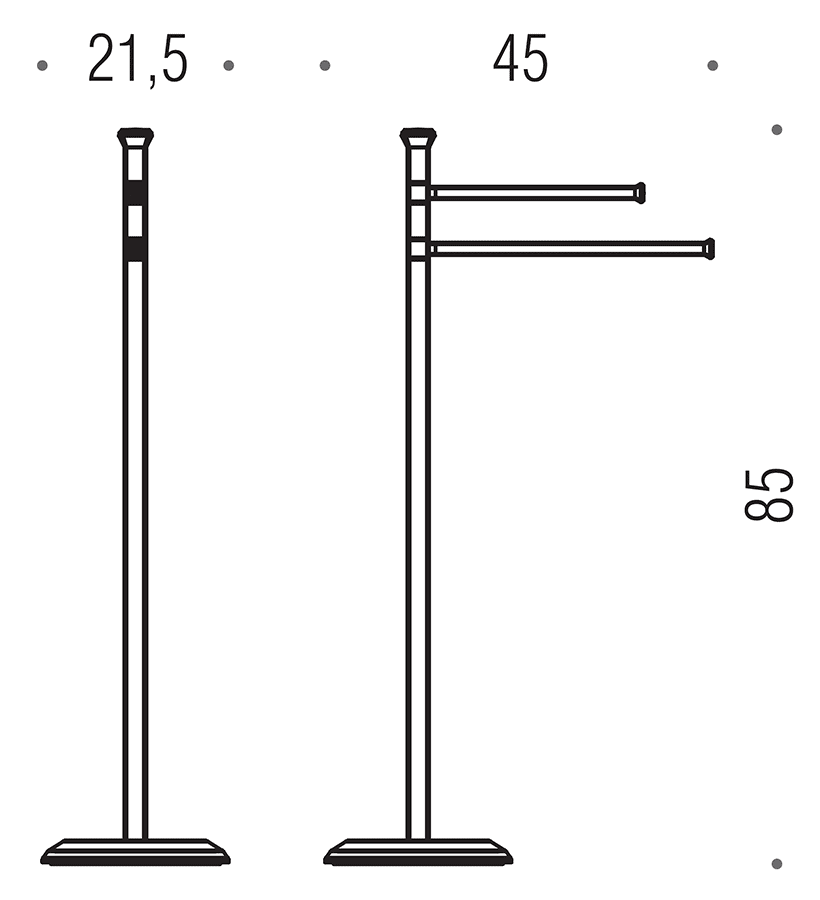 Colombo Portofino B3238 Стойка напольная 2 полотенцедержателя (хром)