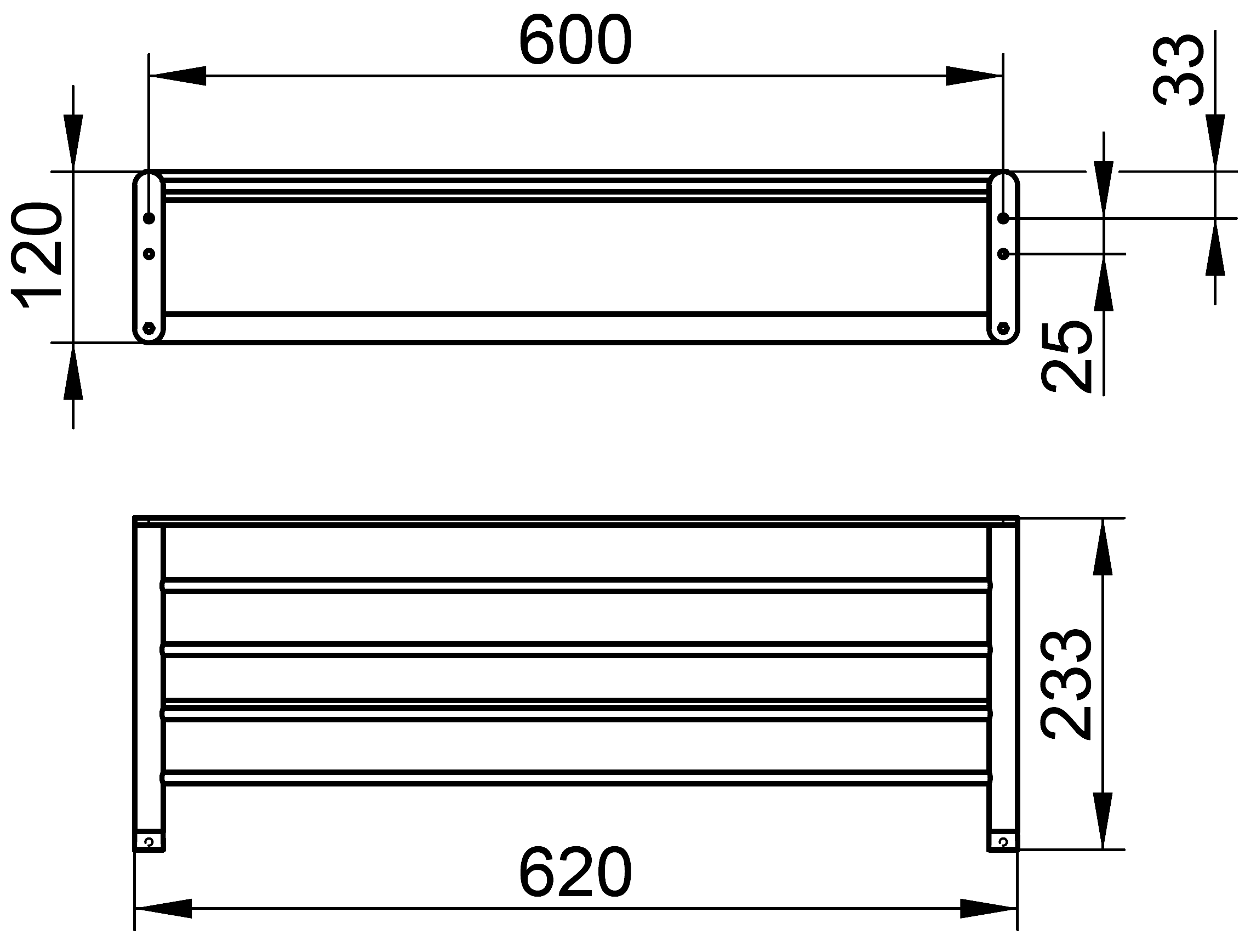 KEUCO Elegance 11675 010000 Полка для полотенец 620x233
