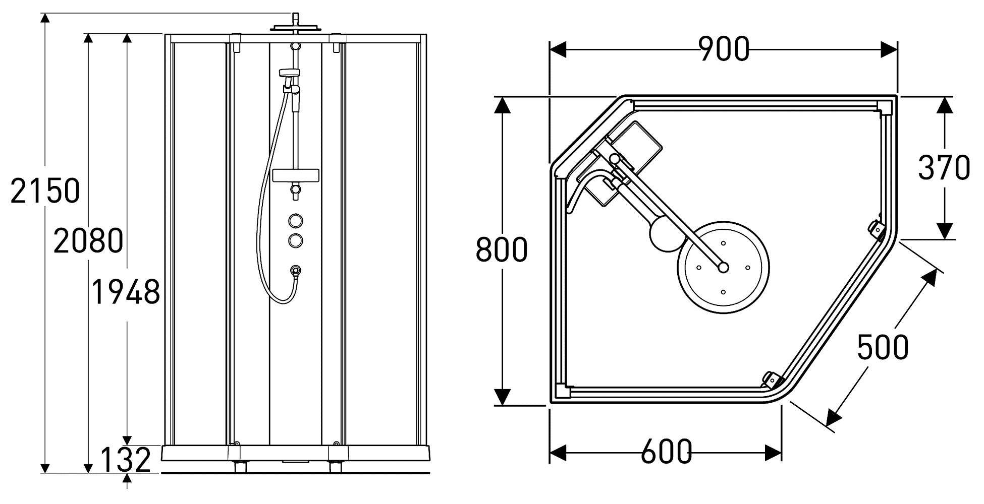 IDO Showerama 10-5 Comfort 558.203.307 Душевая кабина 90х80 (прозрачное/матовое/белый)