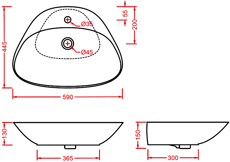 ArtCeram Plettro Quadro PTL002.01.00  Свободностоящая раковина 590x450