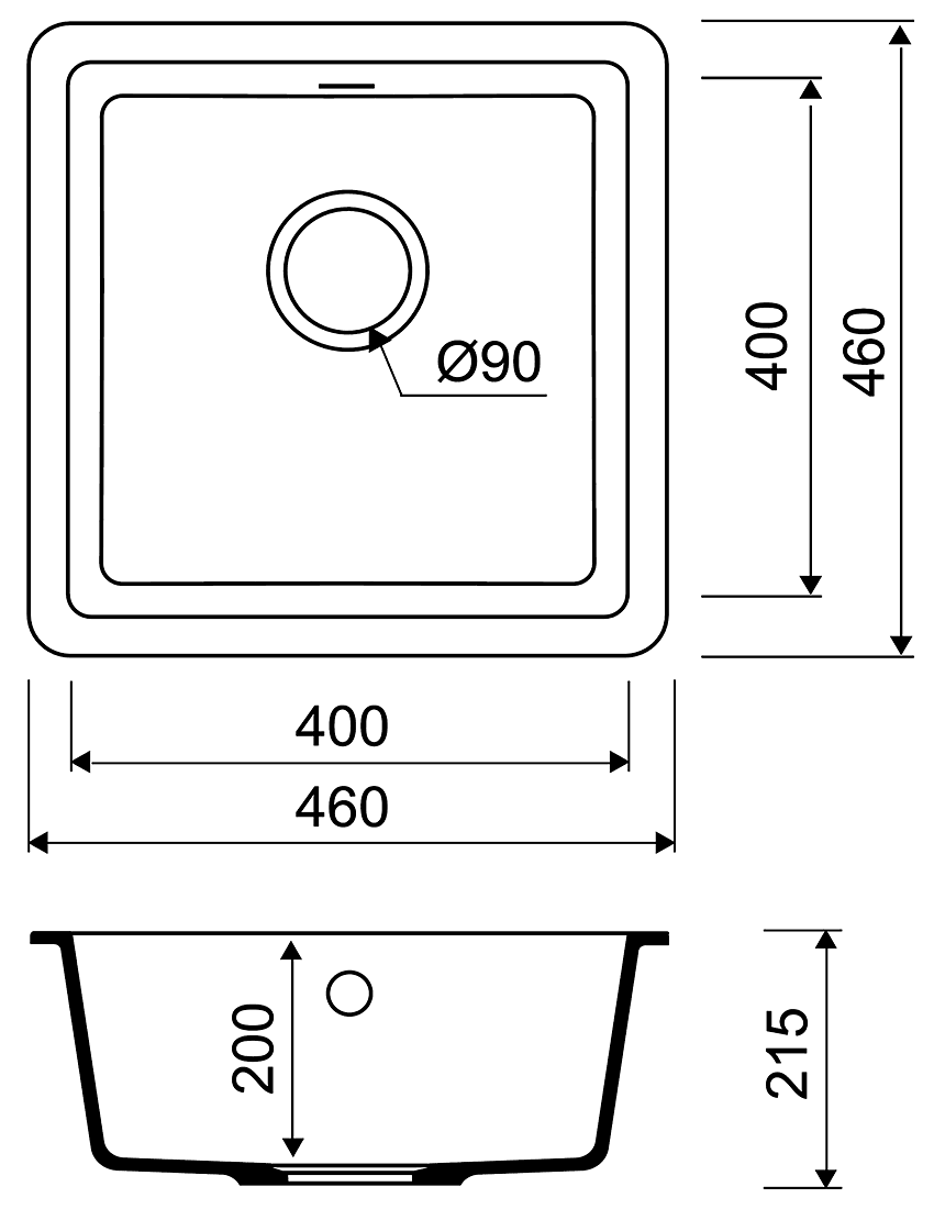 IDDIS Tanto TU2P461i87 Кухонная мойка 400x400 Granucryl (Песок)